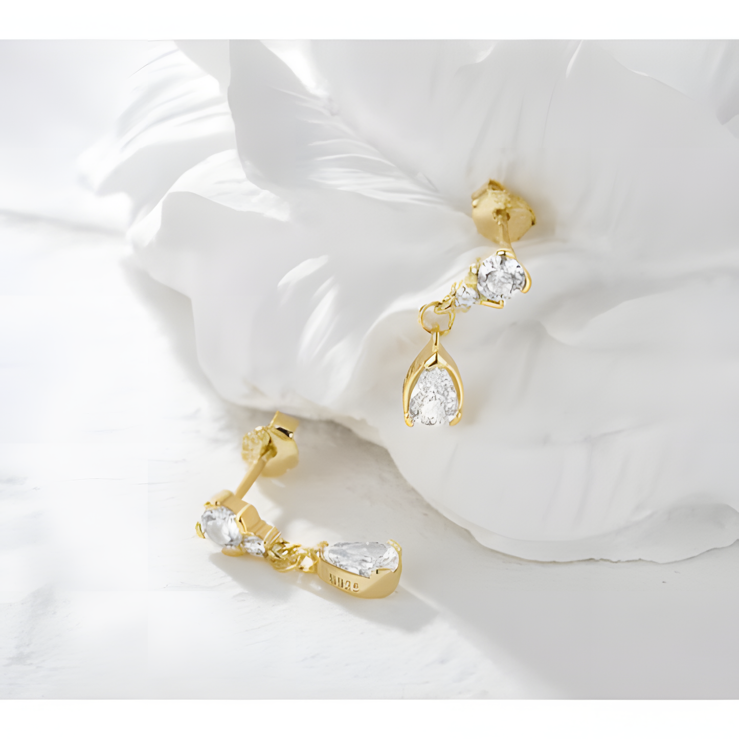 Subtle Zircon Dangle Earrings