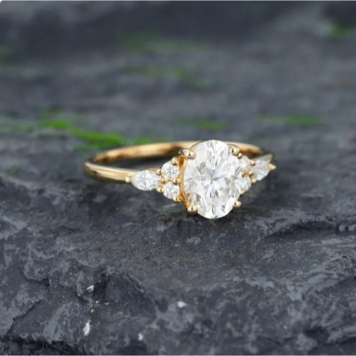 Oval Blossom Golden Ring