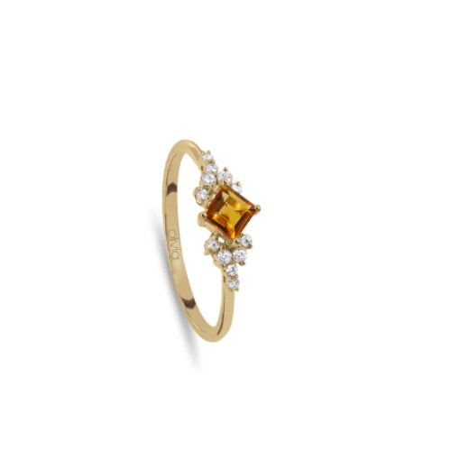 Citrine Brilliant Golden Ring