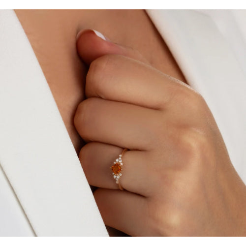 Citrine Brilliant Golden Ring