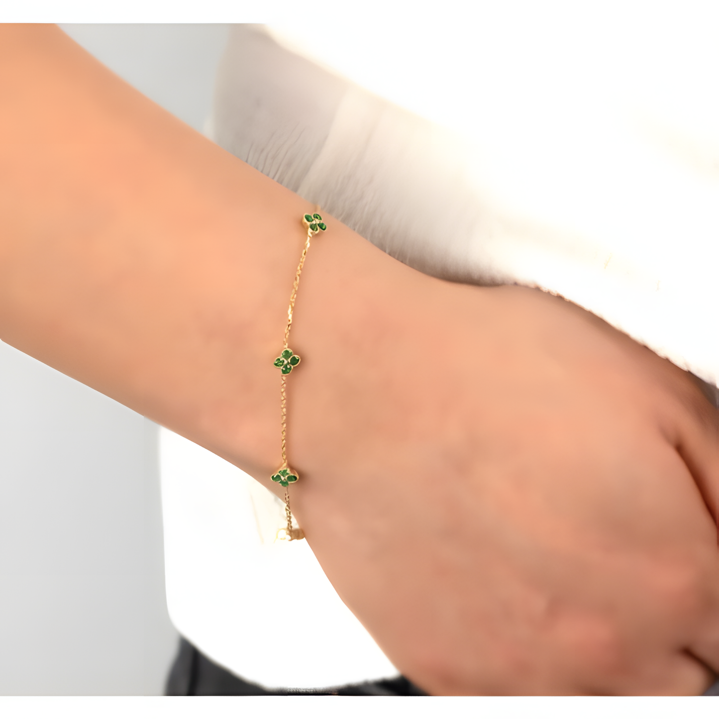 Emerald Clover Luck Bracelet