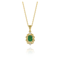 Regal Emerald Vintage Golden Necklace