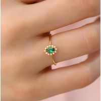 Emerald Eternal Elegance Golden RIng