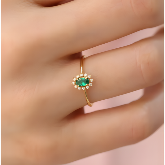 Emerald Eternal Elegance Golden RIng