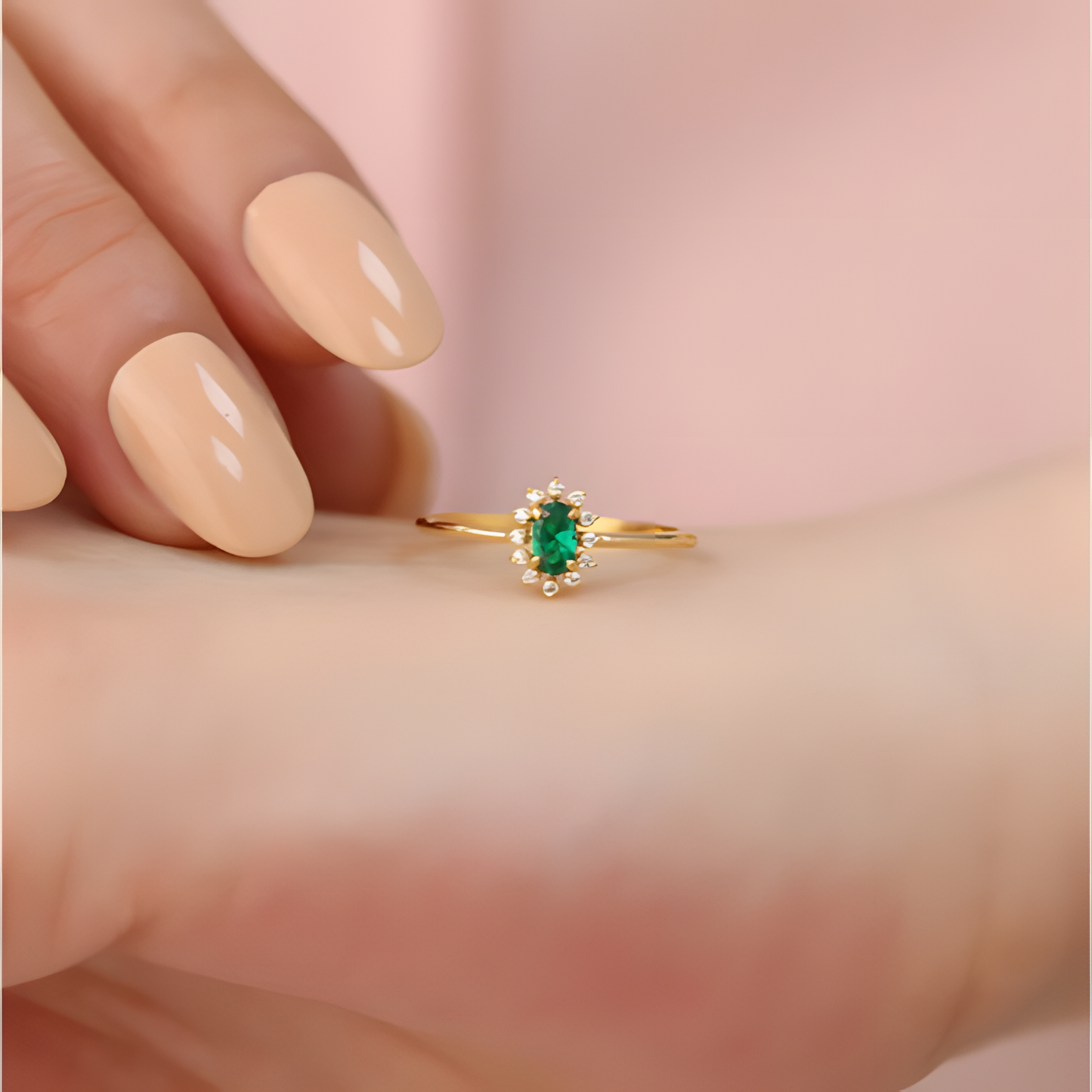 Emerald Eternal Elegance Golden RIng