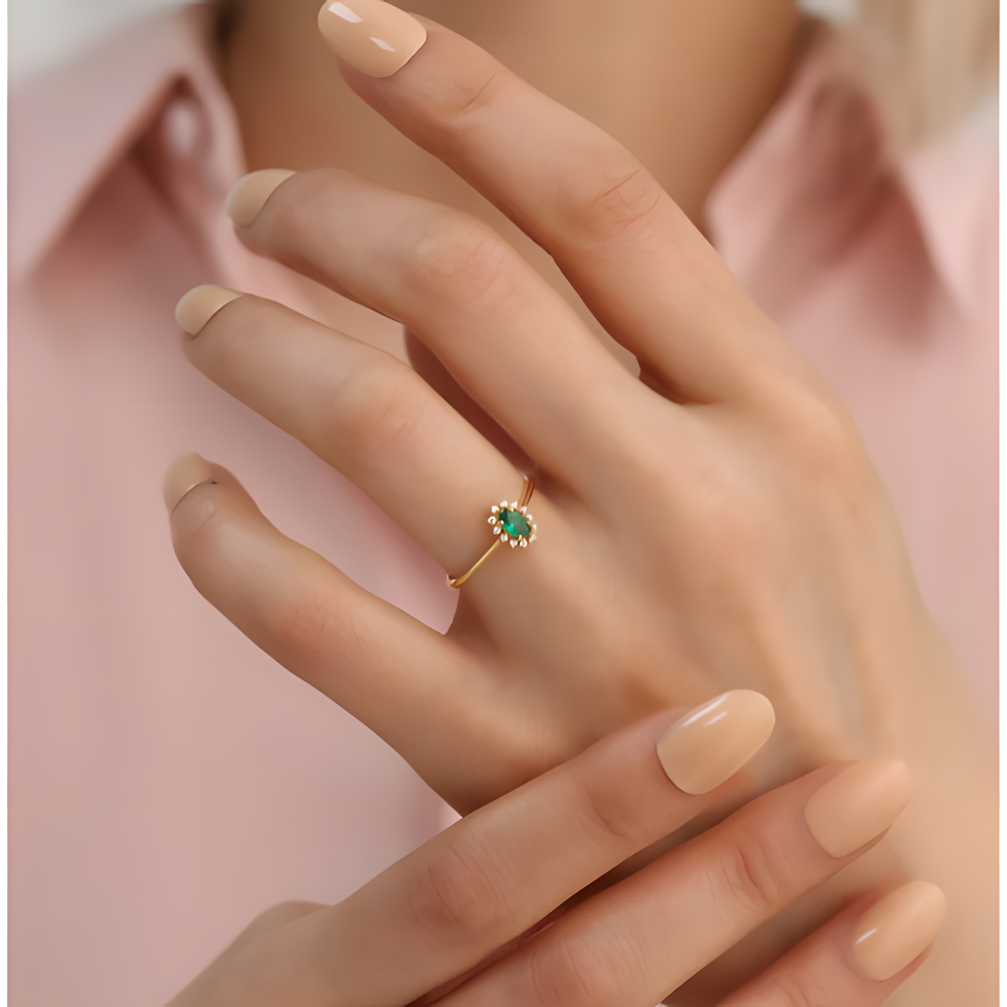 Emerald Eternal Elegance Golden RIng