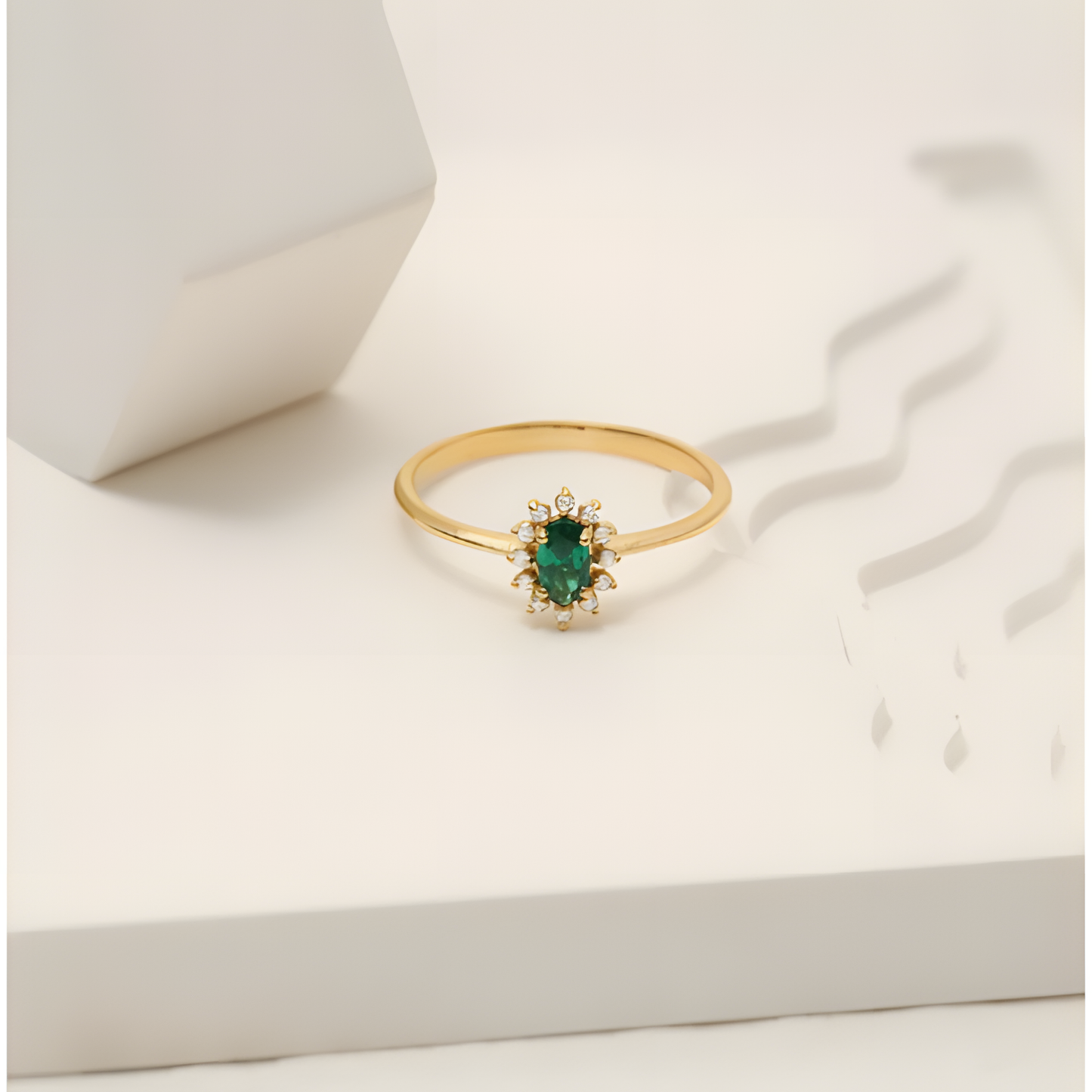 Emerald Eternal Elegance Golden RIng