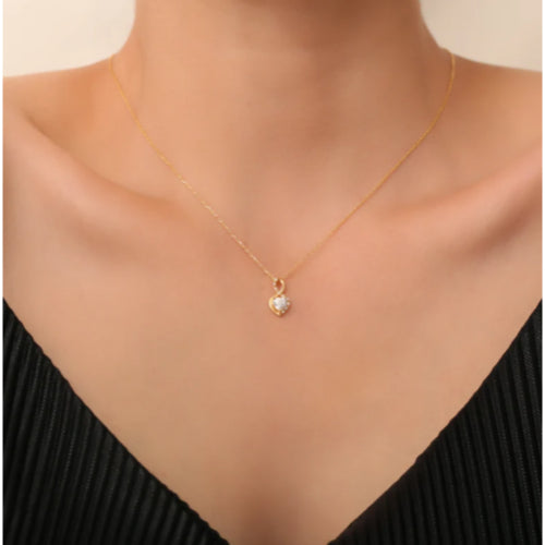 Entwined Hearts Golden Necklace