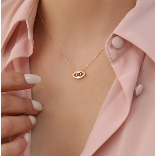 Evil Eye Guardian Spirit Golden Necklace