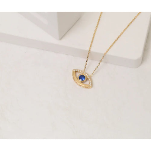 Evil Eye Guardian Spirit Golden Necklace