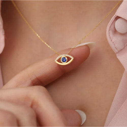 Evil Eye Guardian Spirit Golden Necklace