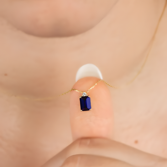 Oceanic Blue Golden Necklace