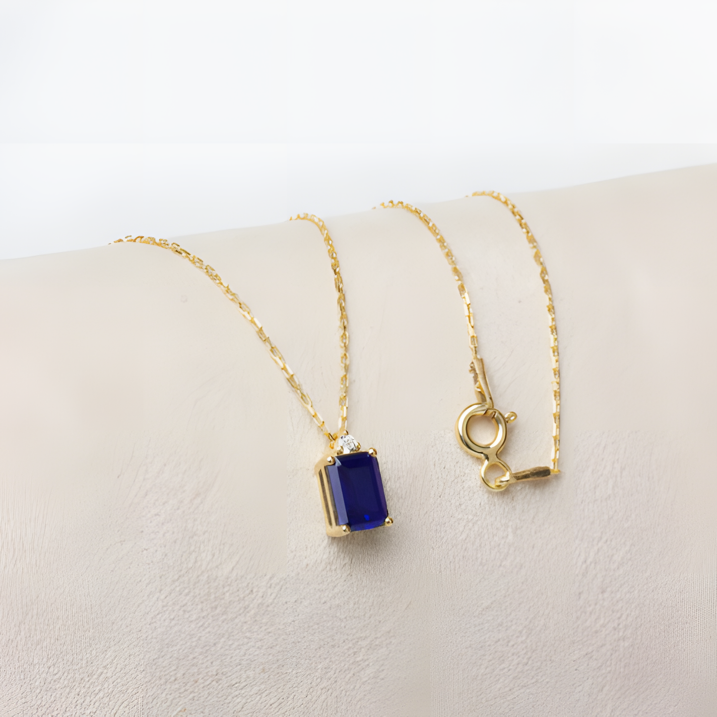 Oceanic Blue Golden Necklace