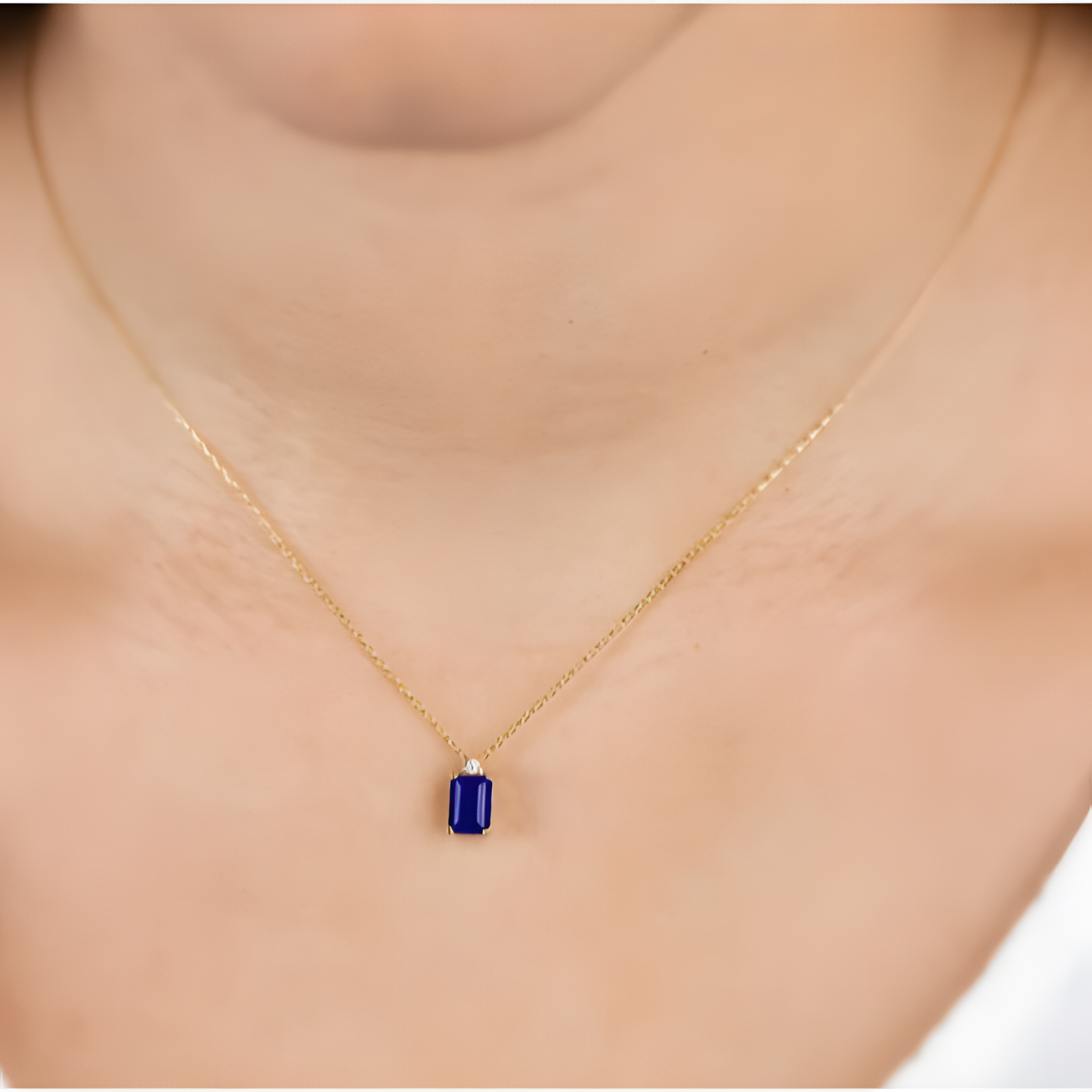 Oceanic Blue Golden Necklace