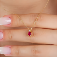 Glimmering Ruby Dainty Golden Necklace