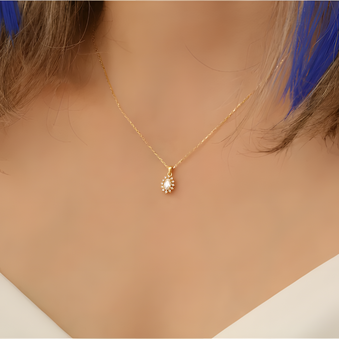 Ethereal Sparkle Zircon Golden Necklace