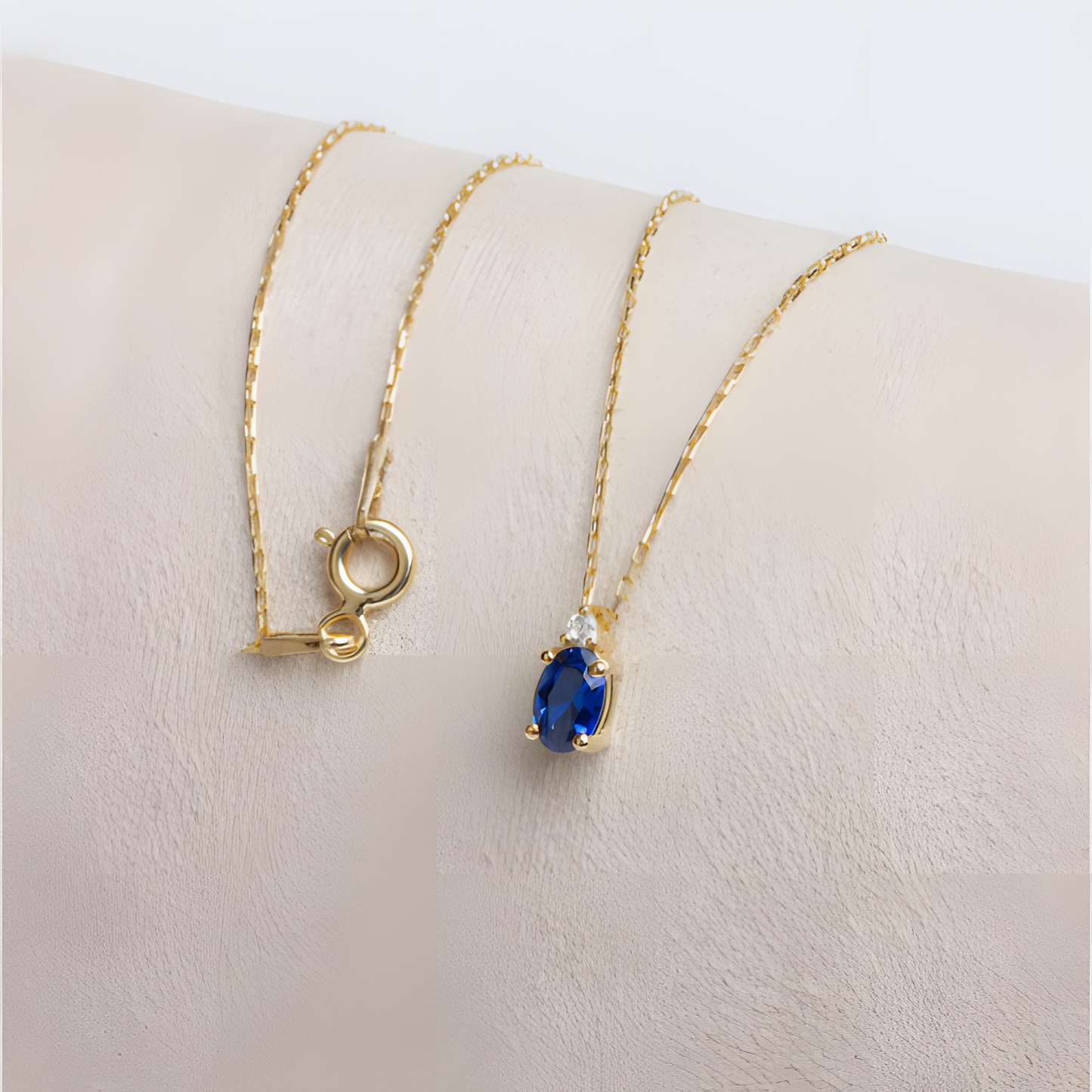 Ocean Blue Shimmer Golden Necklace