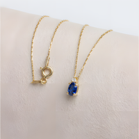 Ocean Blue Shimmer Golden Necklace