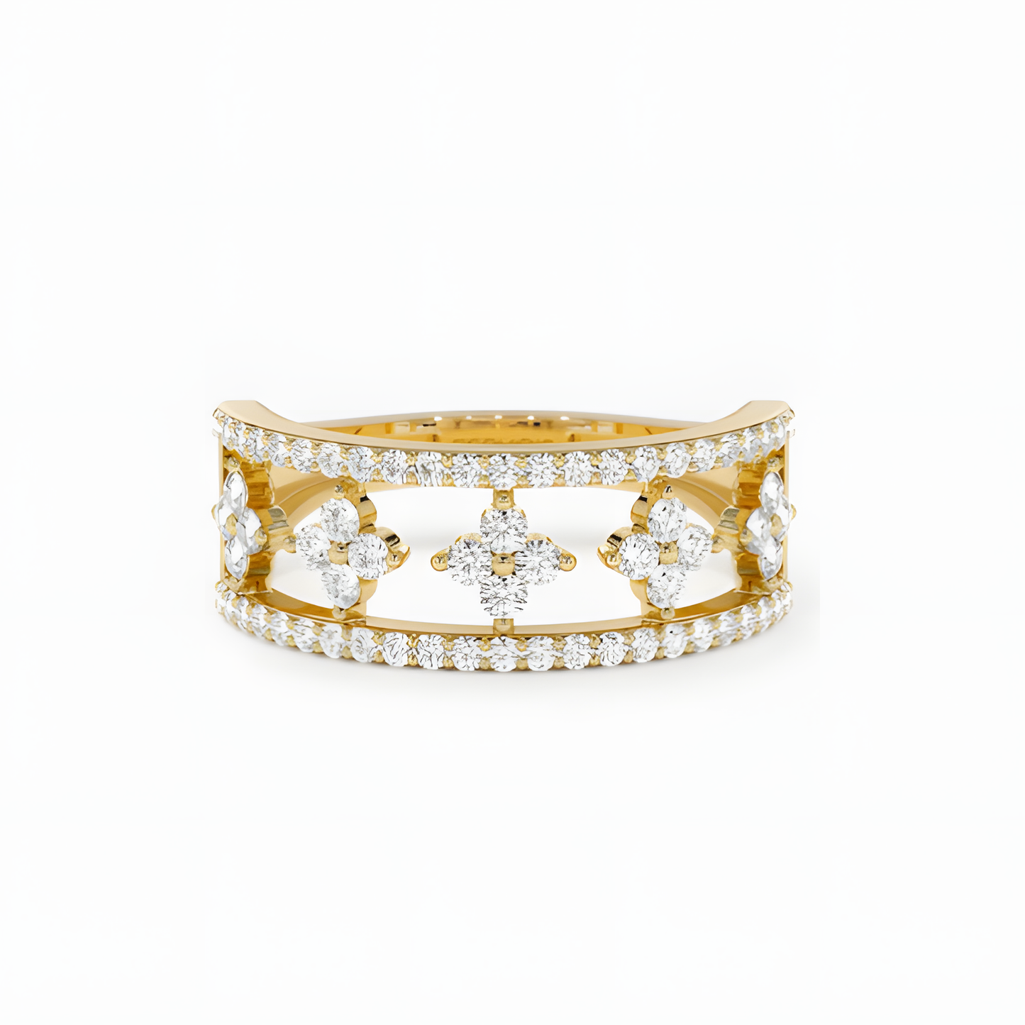 Floral Elegance Golden Ring