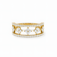 Floral Elegance Golden Ring