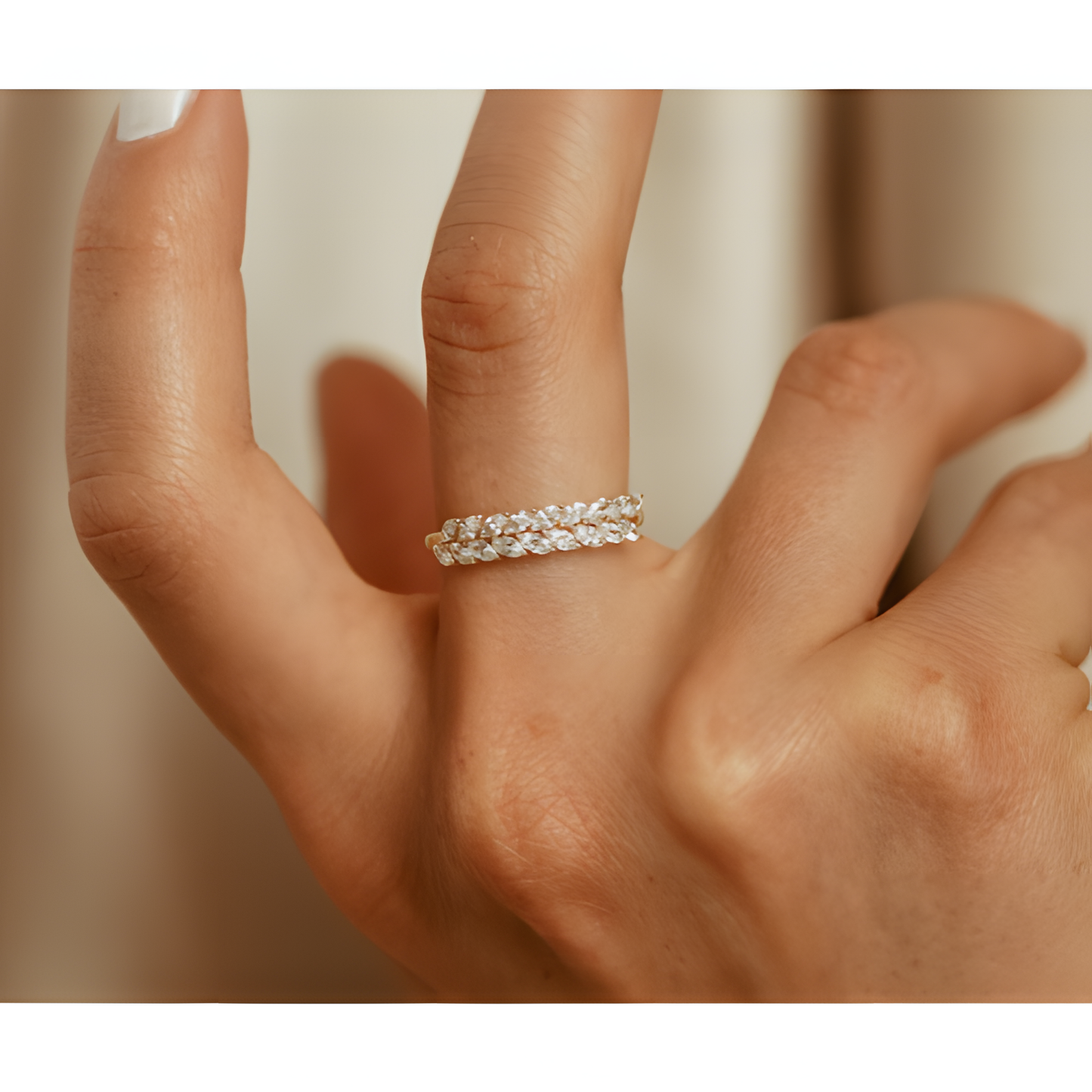 Marquise Modern Elegant Golden Ring