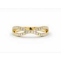 Criss-Cross Golden Band Ring