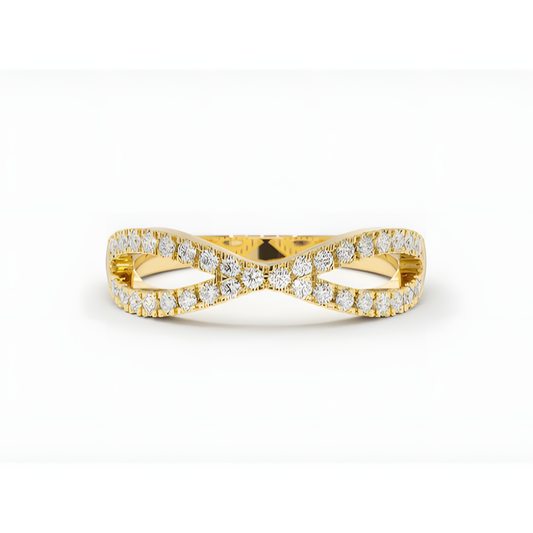 Criss-Cross Golden Band Ring