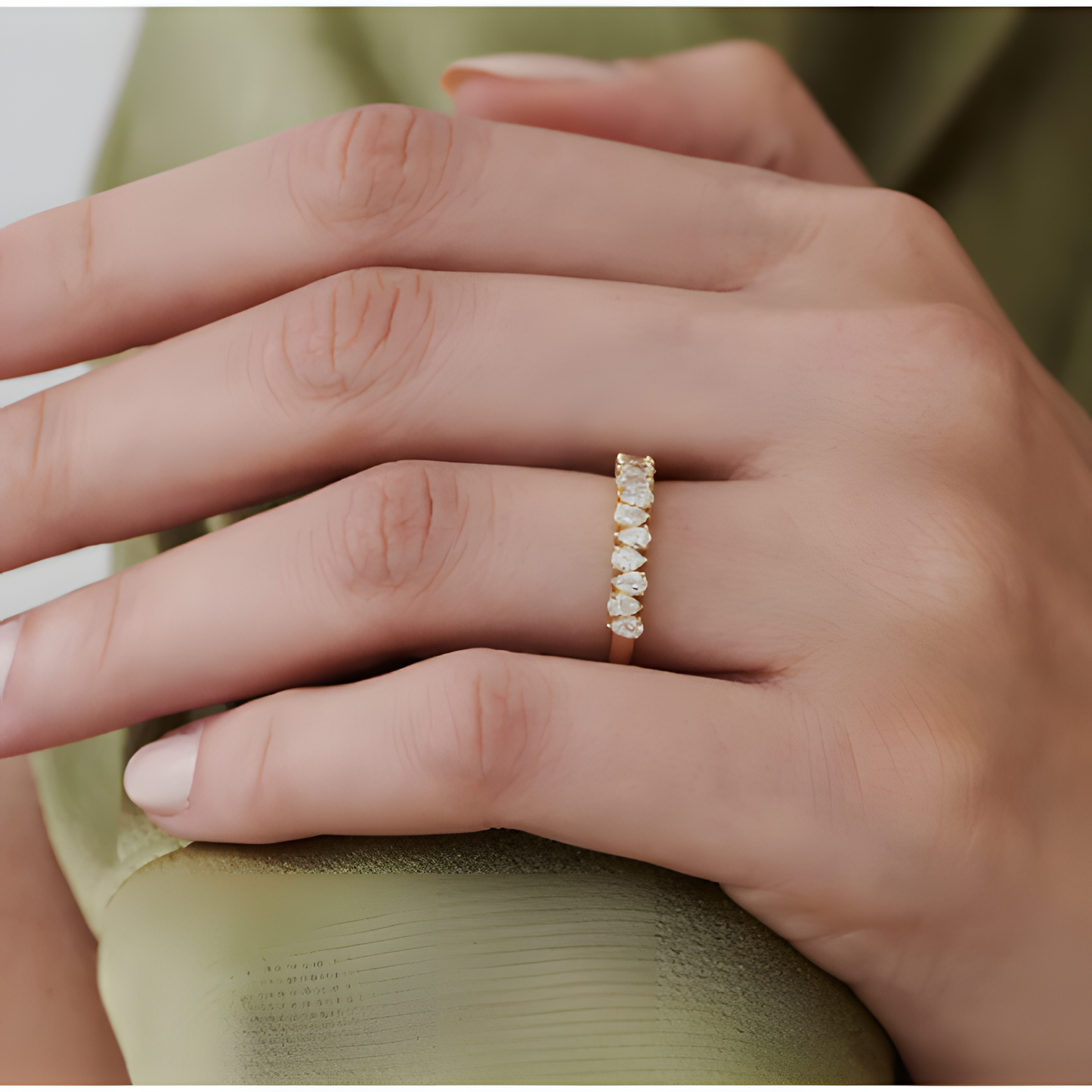 Drop Charm Golden RIng