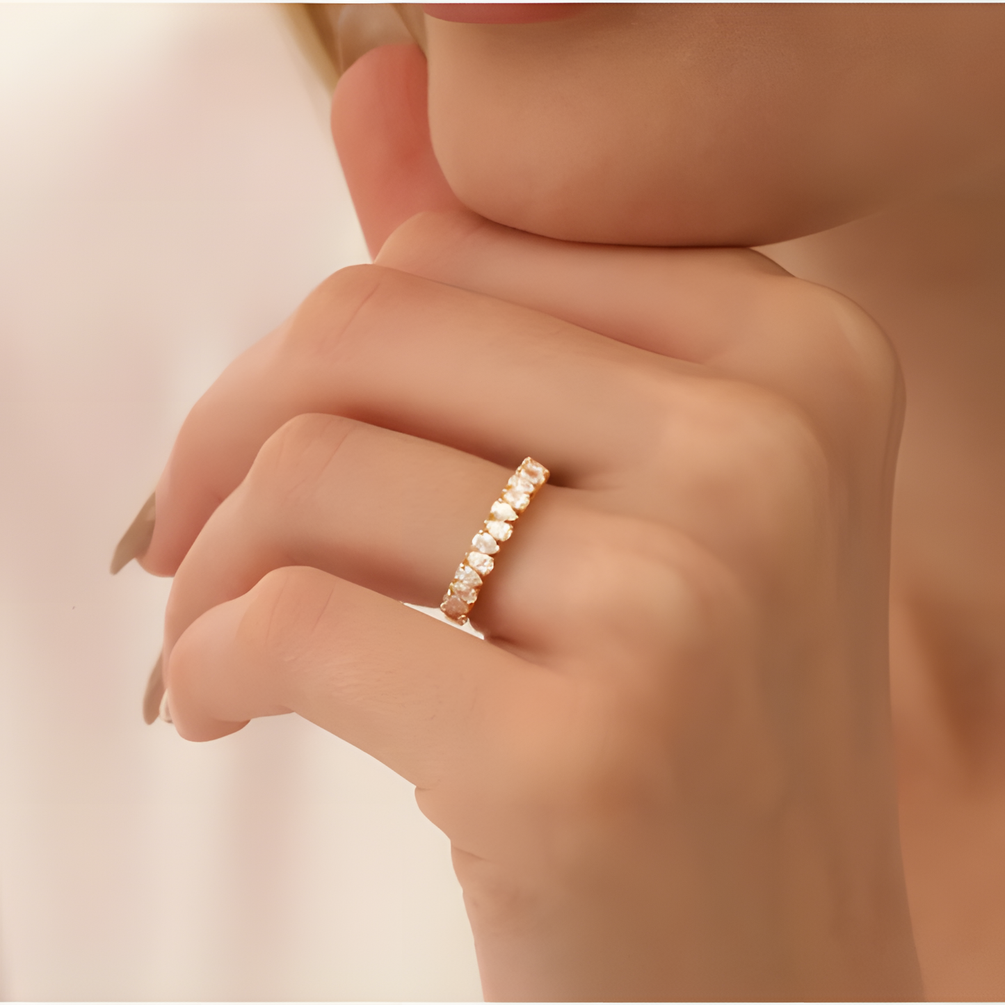 Drop Charm Golden RIng