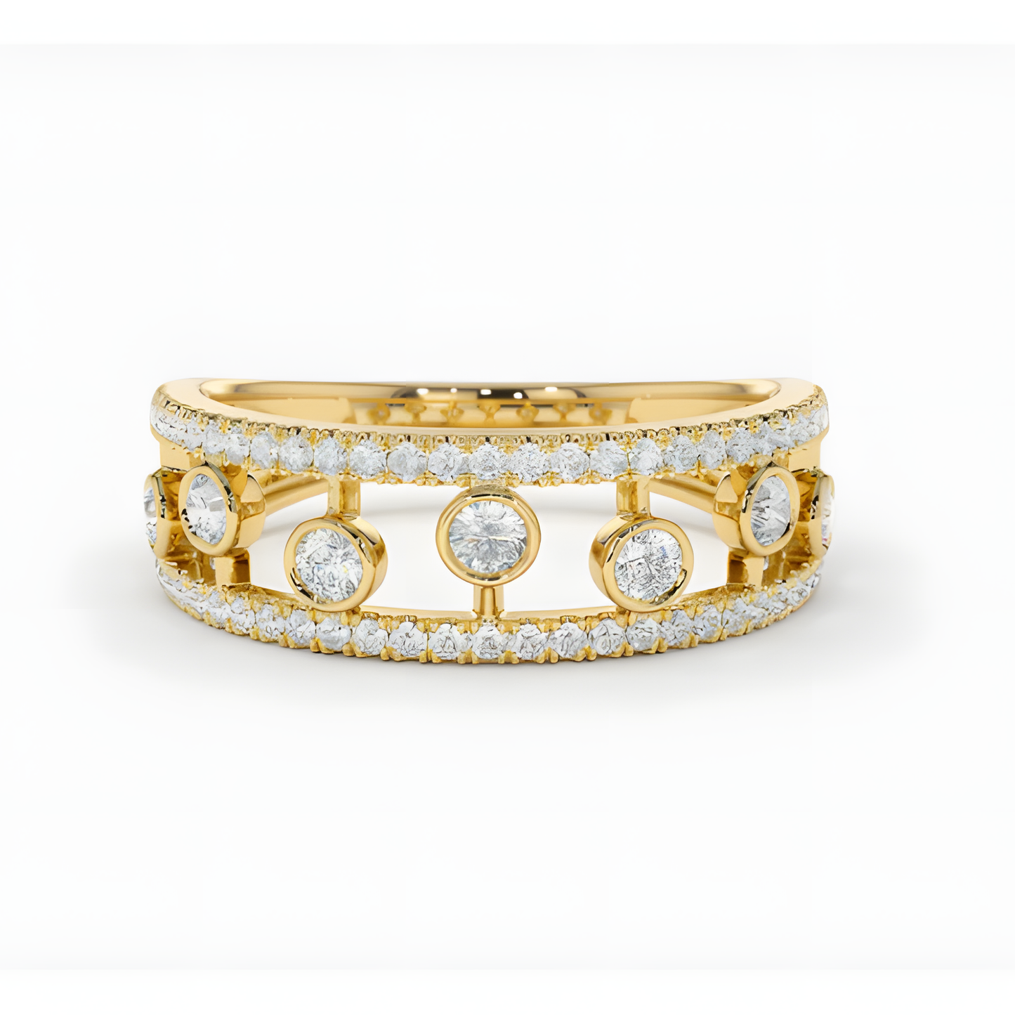 Timeless Embracing Golden Ring