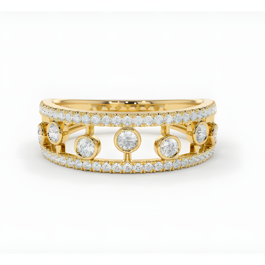 Timeless Embracing Golden Ring