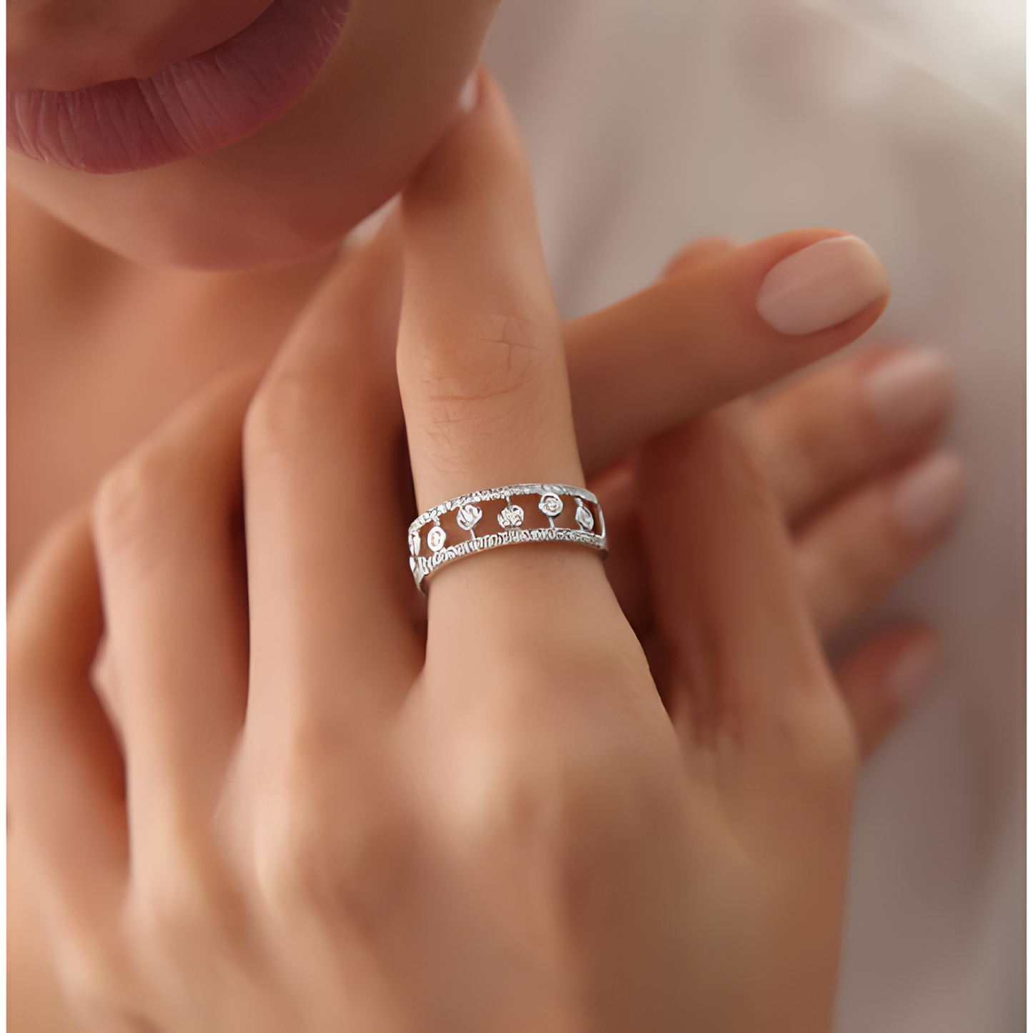 Timeless Embracing Golden Ring