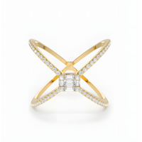 Criss-Cross Cocktail Golden Ring