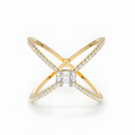Criss-Cross Cocktail Golden Ring