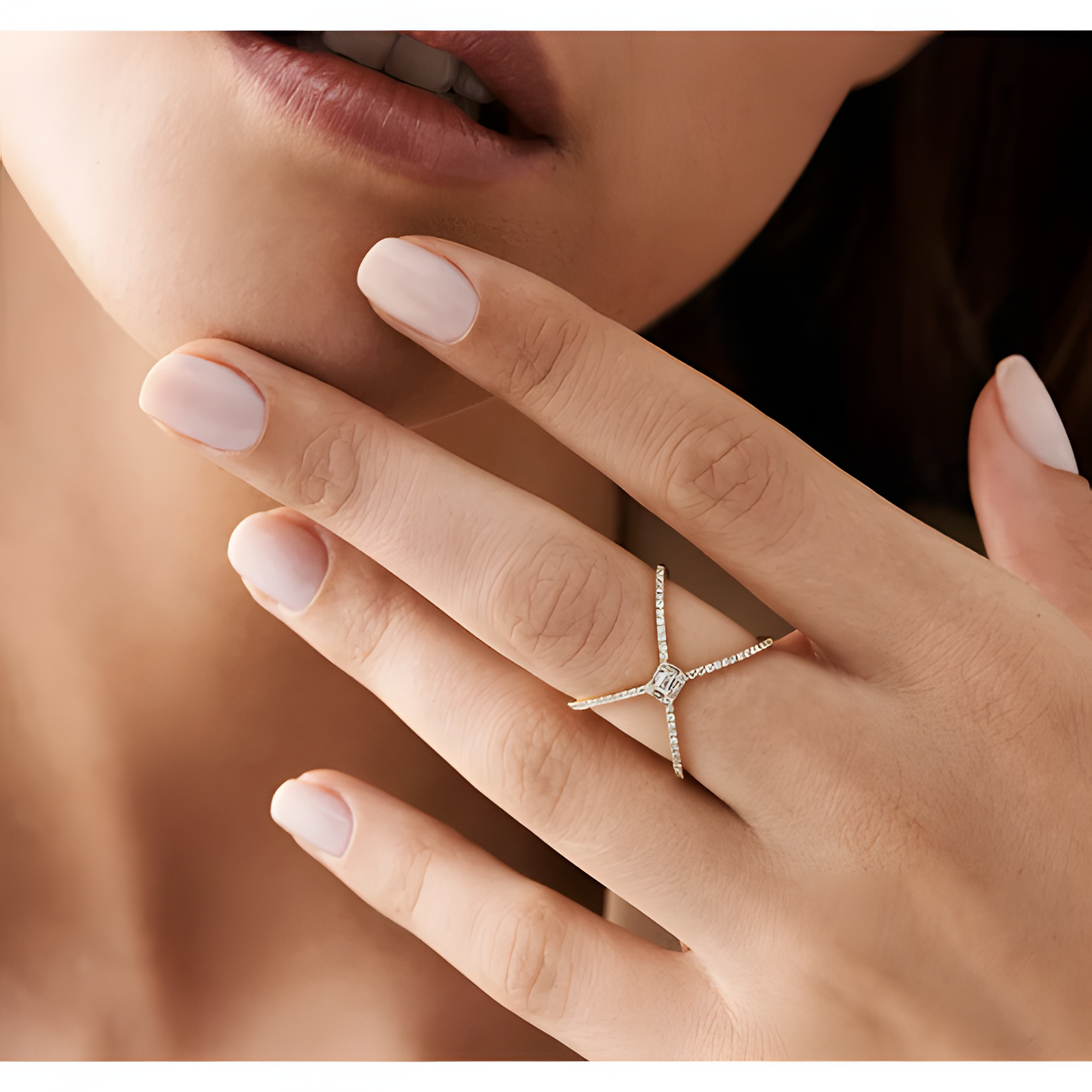 Criss-Cross Cocktail Golden Ring