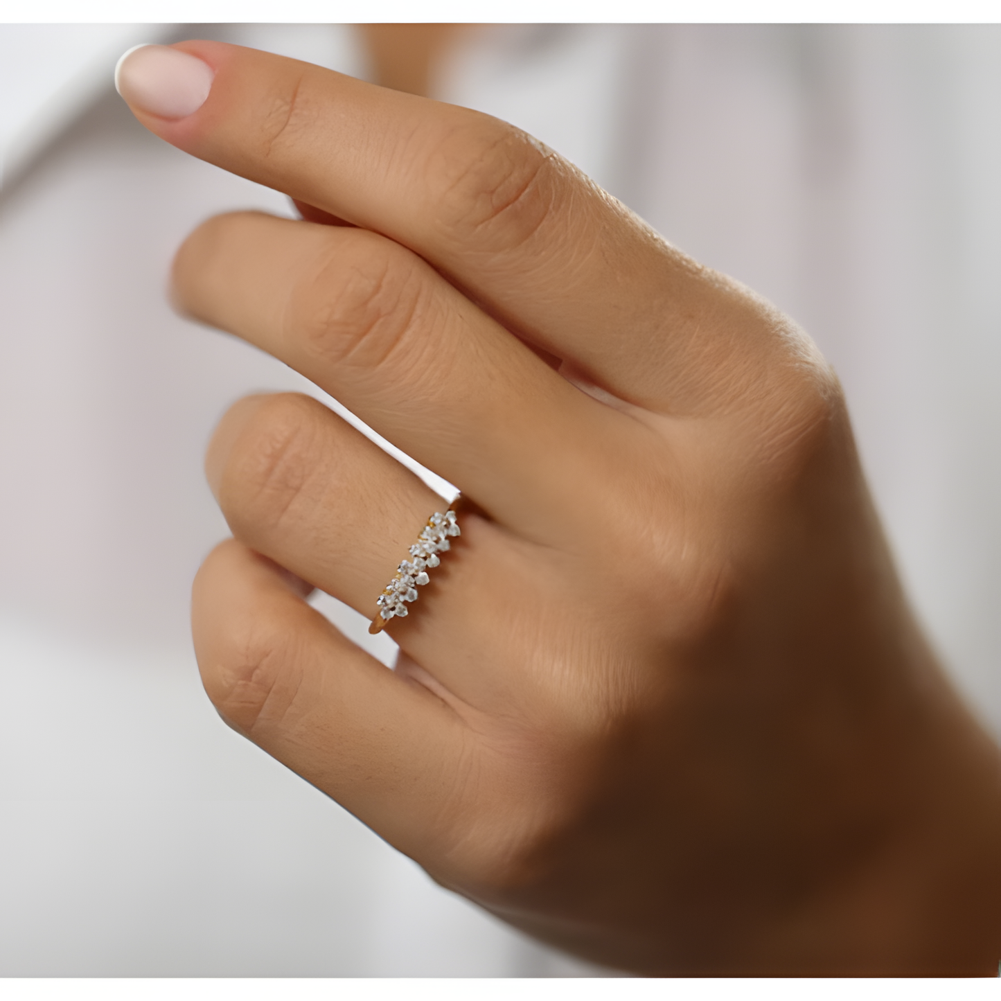 Zircon Modern Chic Golden Ring