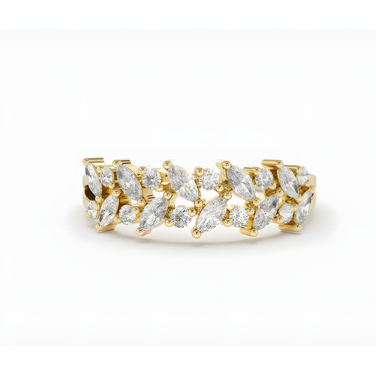 Marquise Ethereal Golden Band Ring