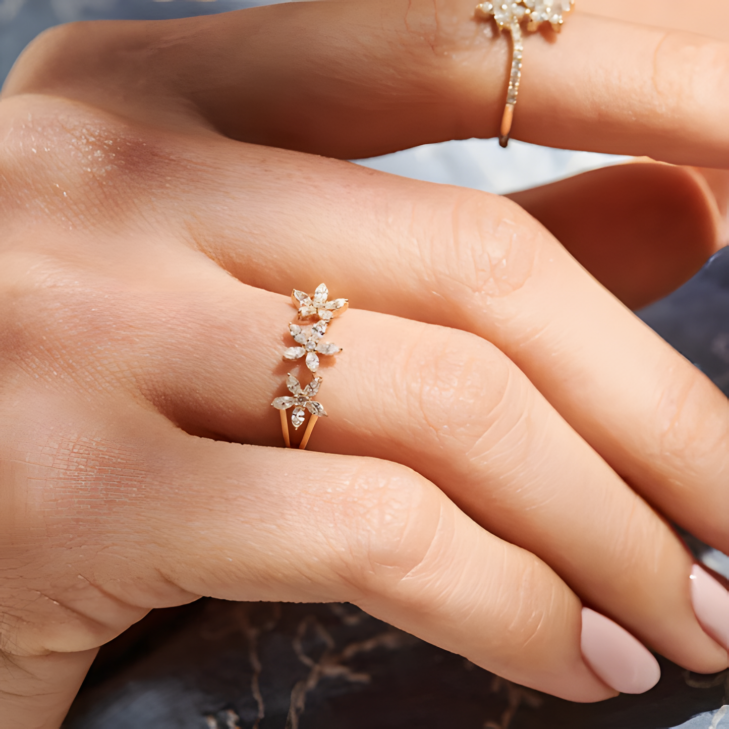 Flower Enchanting Golden RIng