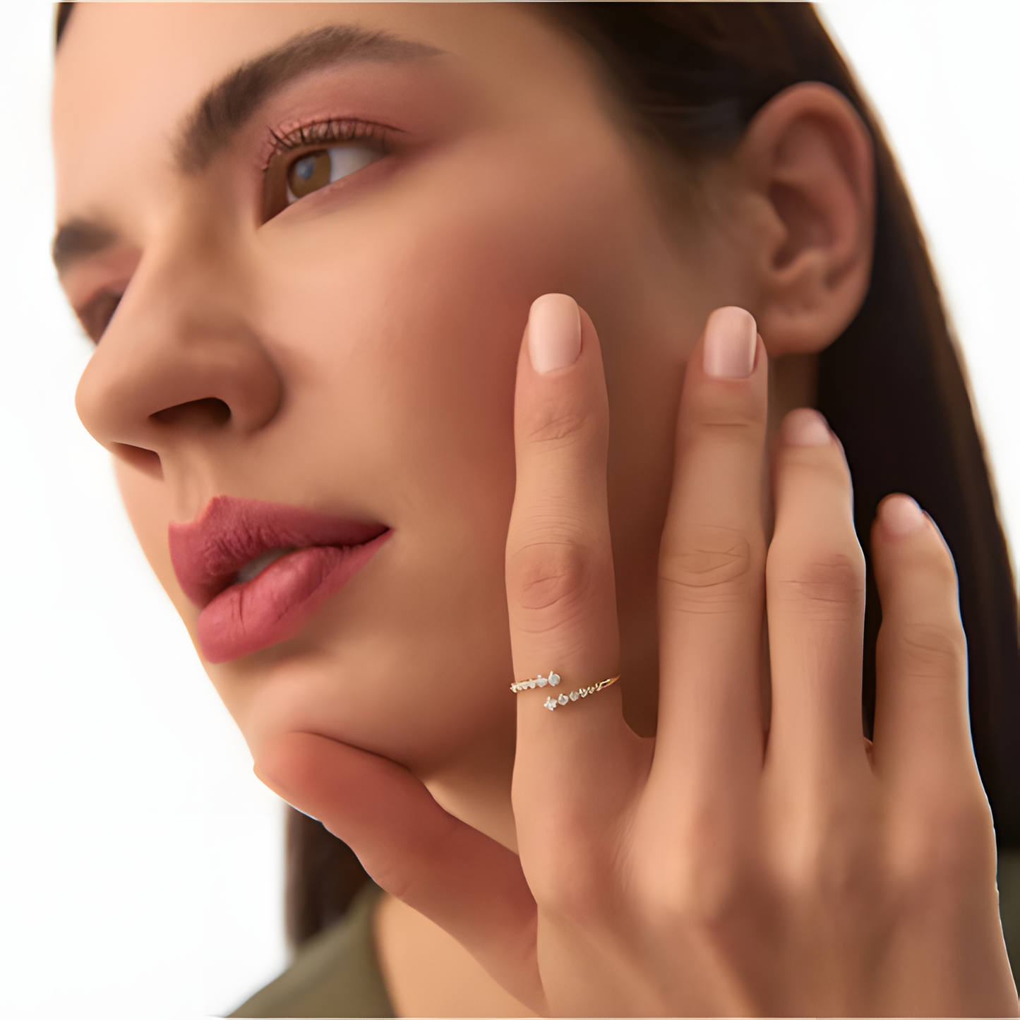 Zircon Shimmer Golden Ring