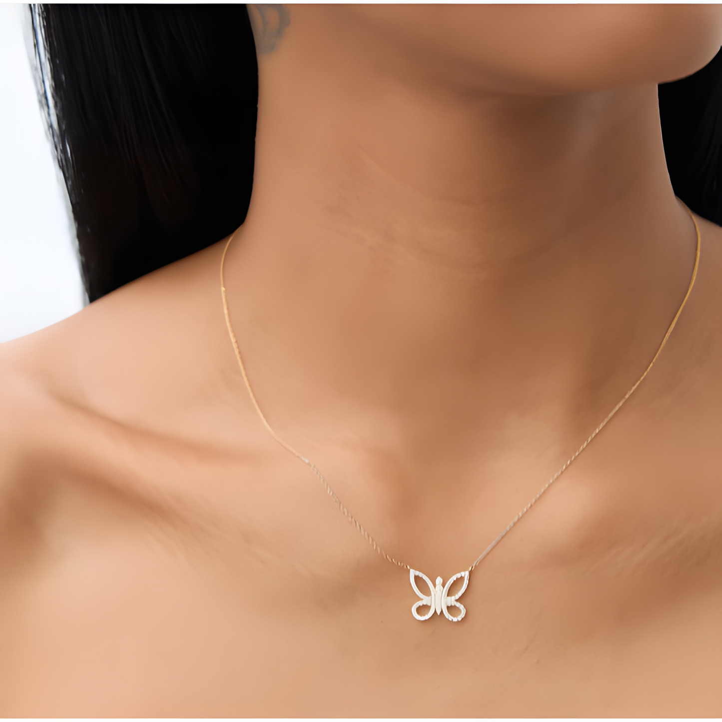 Fluttering Butterfly Golden Necklace