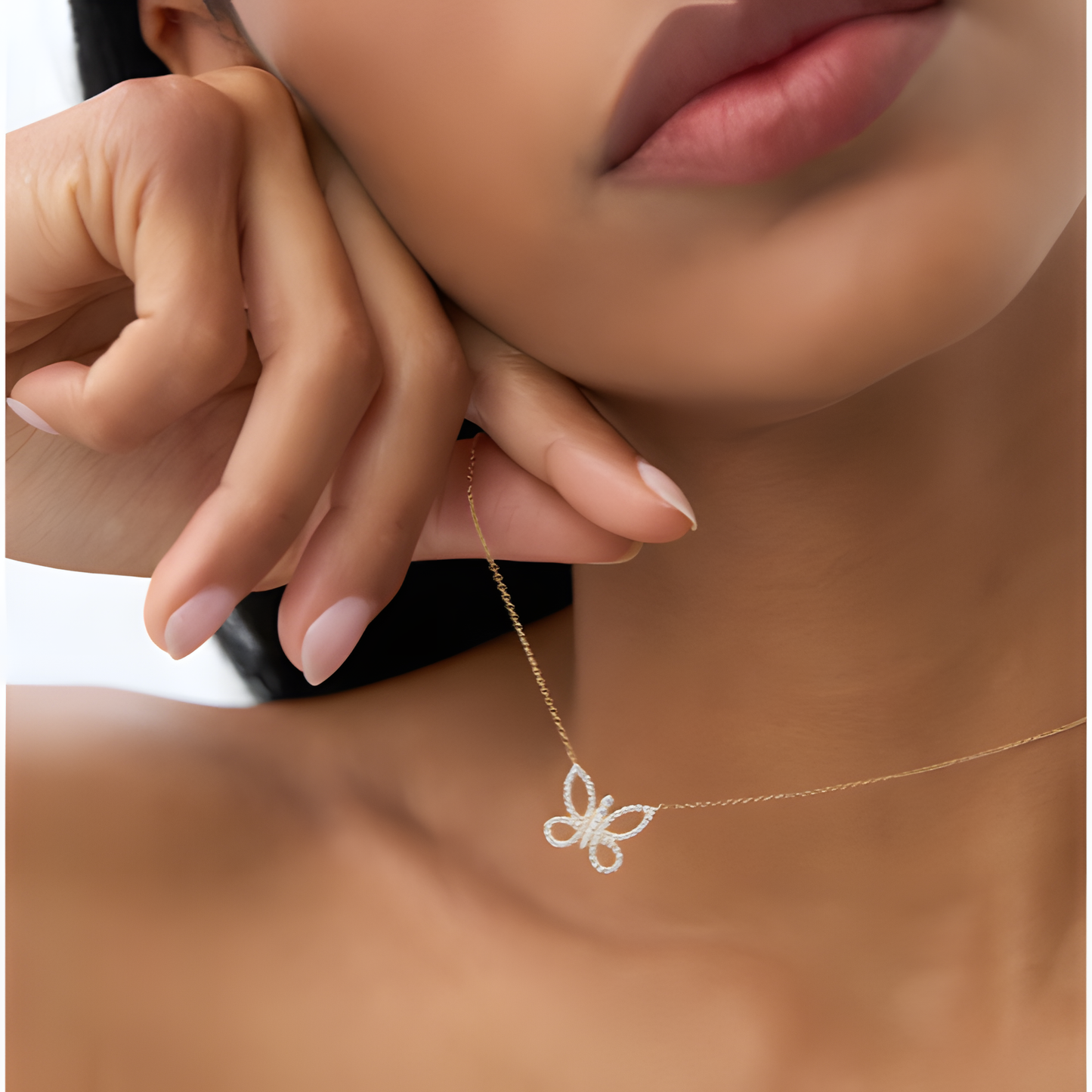 Fluttering Butterfly Golden Necklace