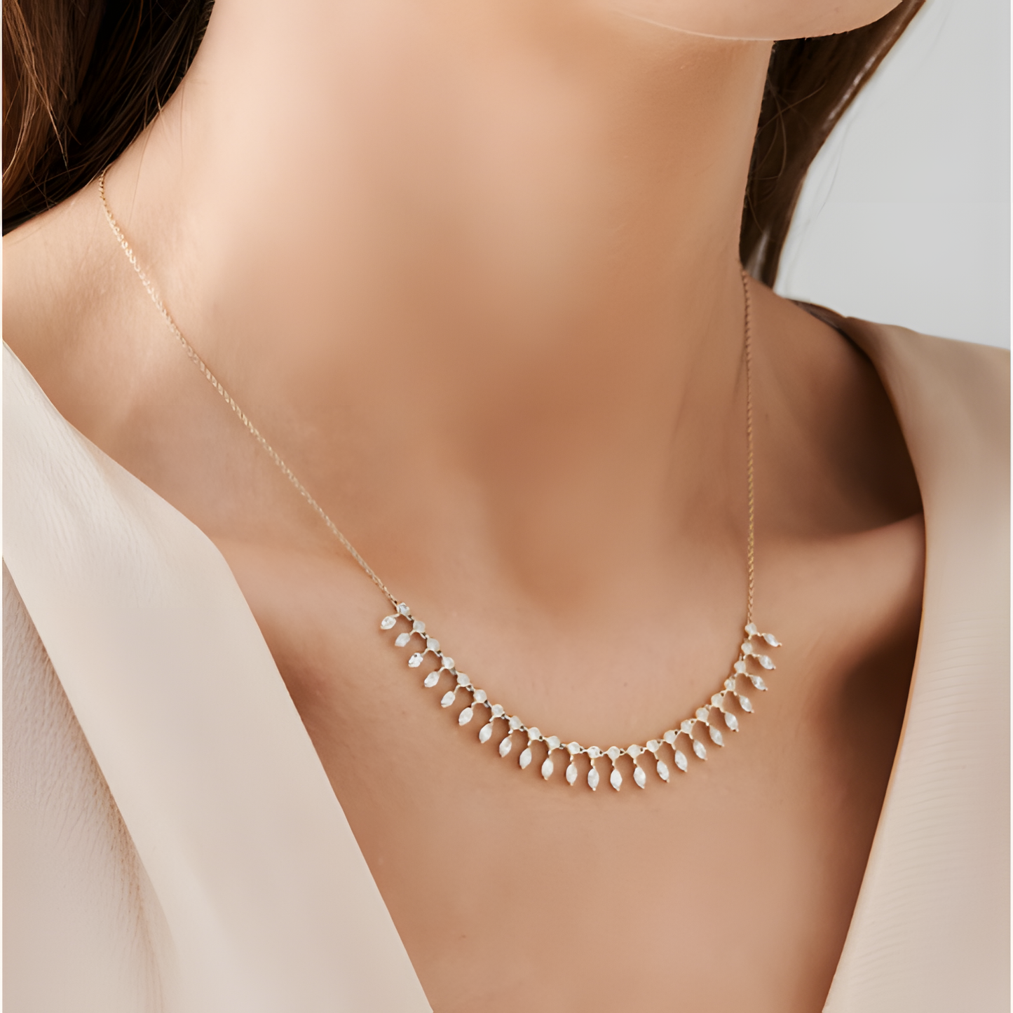 Golden Glow Zircon Necklace