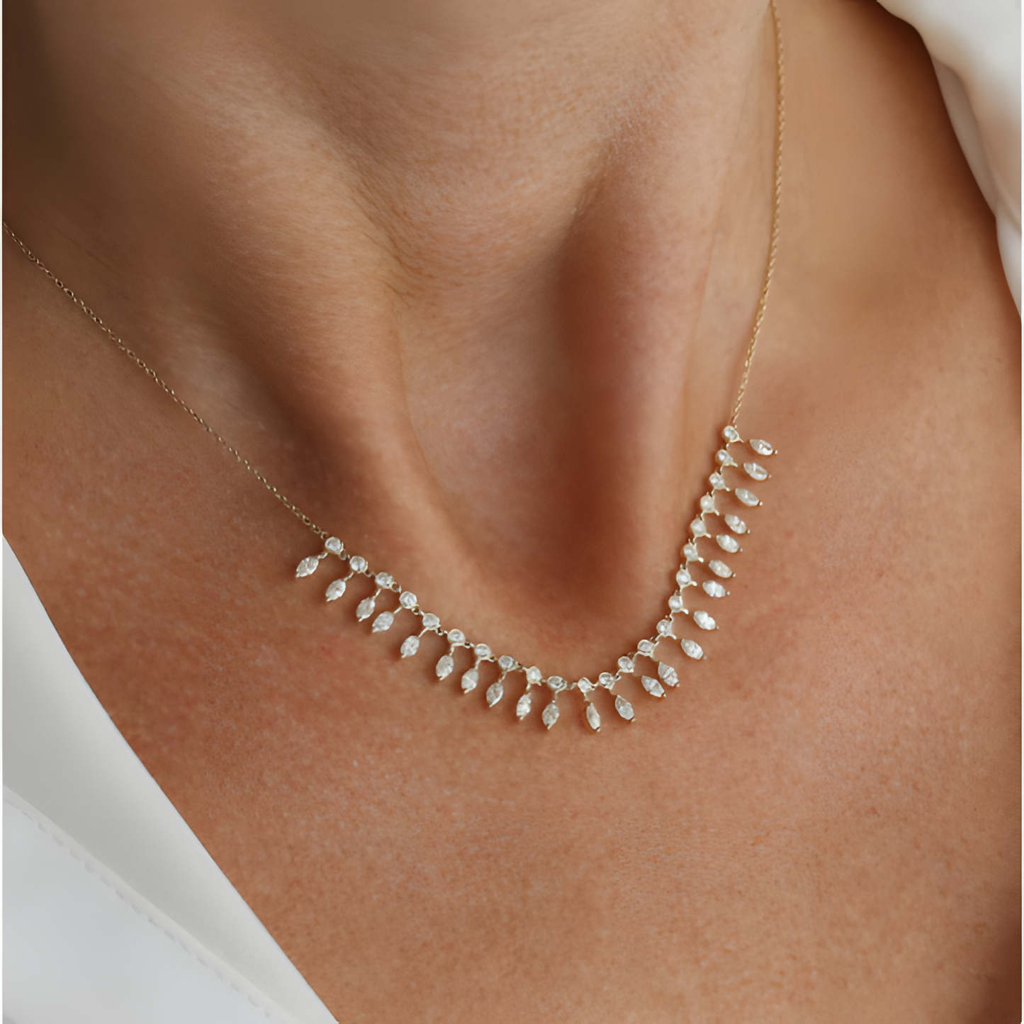 Golden Glow Zircon Necklace