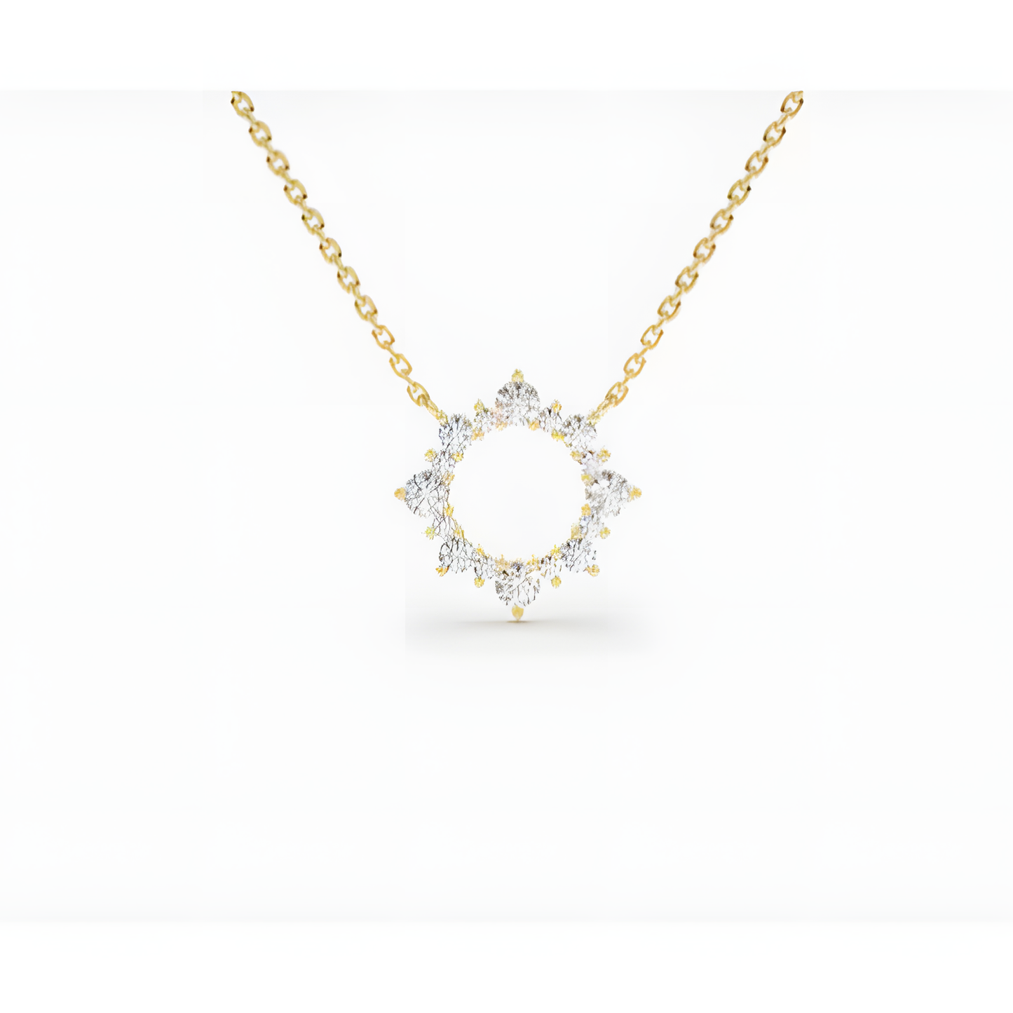 Circle of Life Zircon Golden Necklace