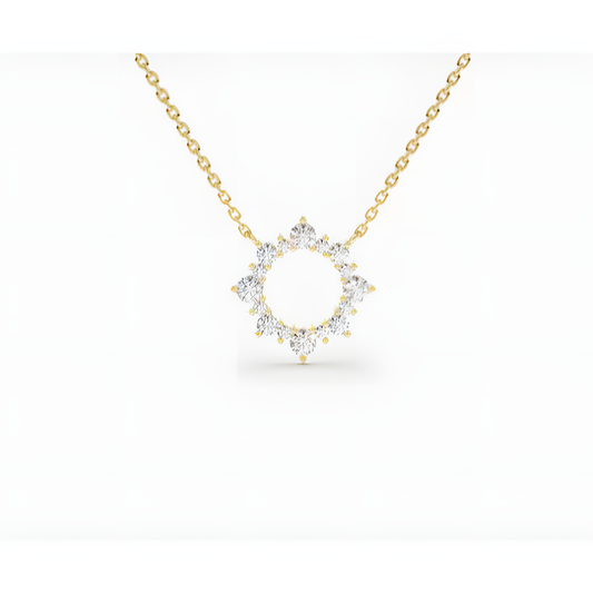 Circle of Life Zircon Golden Necklace