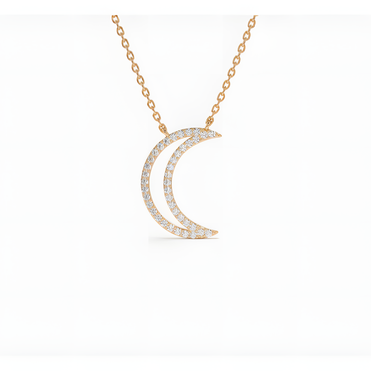 Moonlit Serenity Celestial Golden Necklace