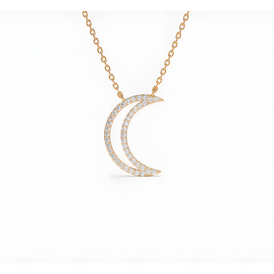 Moonlit Serenity Celestial Golden Necklace