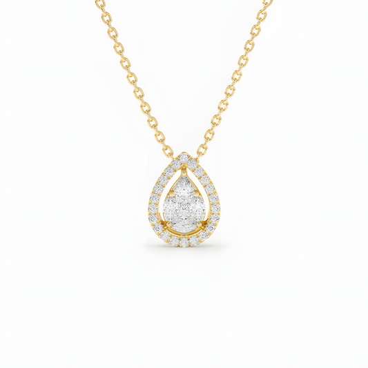 Embrace of Elegance Teardrop Golden Necklace