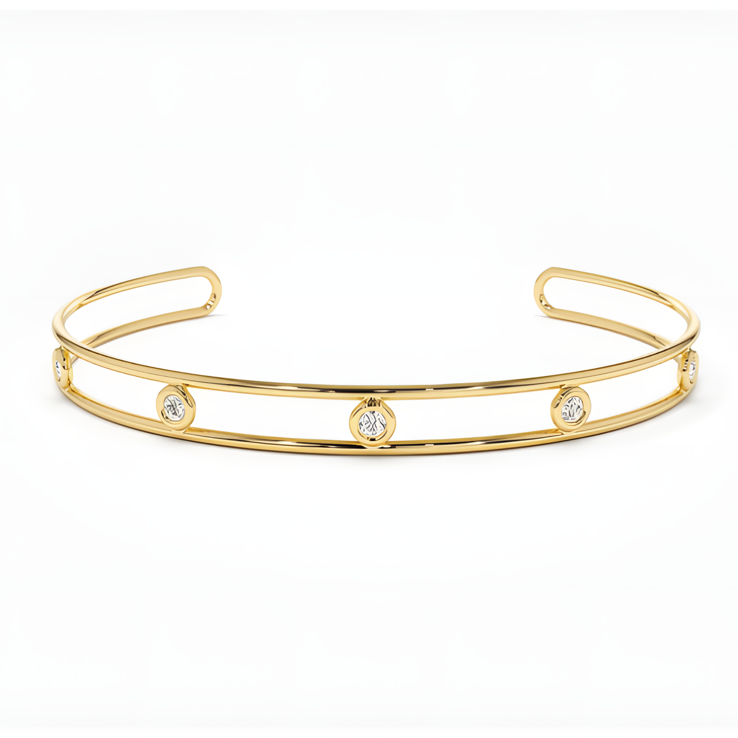 Sparkling Zircon Cuff Bracelet