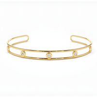 Sparkling Zircon Cuff Bracelet